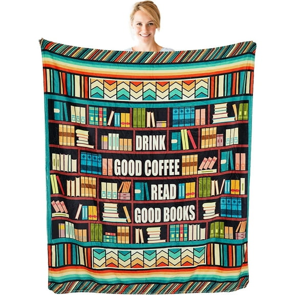 Book Lovers Gifts, Book Blanket Reading Blanket 50"x60", Throw Blanket Book Gifts for Book Lovers, Gifts for Readers Book Lovers Women Librarian Gifts, Book Club Reading Gifts for Book Lover