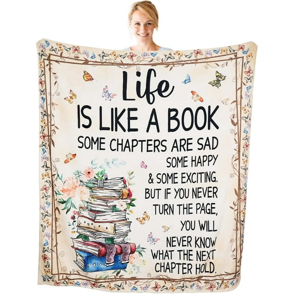 Book Lovers Gifts, Book Blanket Reading Blanket 50"x60", Throw Blanket Book Gifts for Book Lovers, Gifts for Readers Book Lovers Women Librarian Gifts, Book Club Reading Gifts for Book Lover