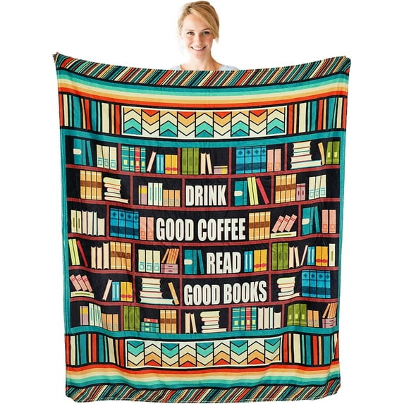 Book Lovers Gifts, Book Blanket Reading Blanket 50"x60", Throw Blanket Book Gifts for Book Lovers, Gifts for Readers Book Lovers Women Librarian Gifts, Book Club Reading Gifts for Book Lover