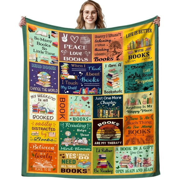 Book Lovers Gifts Book Gifts for Book Lovers Women Men Book Throw Blankets Book Reader Gifts Book Accessories for Reading Lovers Book Blanket for Kids Girls Bookworm Books Themed Gifts 50"X40"