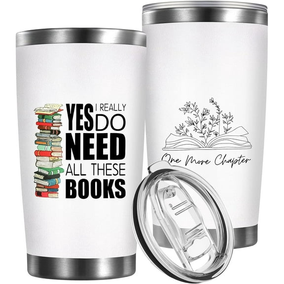 Book Lovers Gifts Booklover Tumbler: Yes I Really Do Need All These Books Nerd Gifts 20 oz Book Lover Tumbler for Women Librarian Bookworm Bookaholic, Stainless Steel Coffee Tumbler Mug