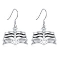 thumbnail image 1 of Book Lovers Gifts Earrings 925 Sterling Silver Book Dangle Drop Earrings Women Book Jewelry for Reading Lovers Gifts, 1 of 6