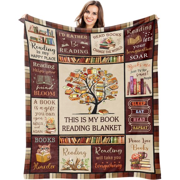 Book Lovers Gifts, Gifts for Book Lovers, Book Lover Gifts for Women, Book Blanket, Book Club Gifts, Reading Gifts, Gifts for Readers Book Lovers, Book Themed Gifts, Librarian Gifts Blanket 60"*50"