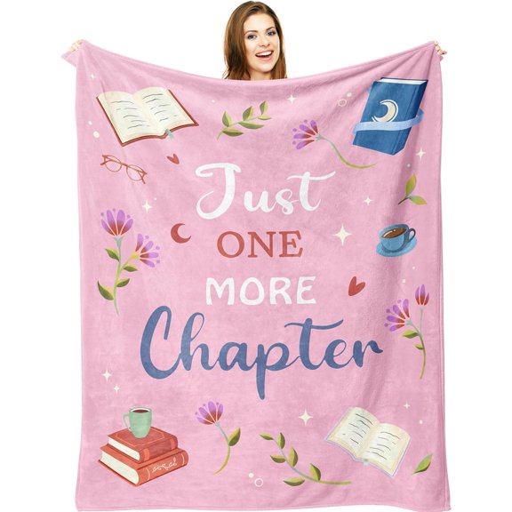 Book Lovers Gifts, Gifts for Book Lovers Readers, Books Club Bookish Bookworm Librarian Teacher Gift, Birthday Thanksgiving Christmas Books Gift for Women Men, Reading Blanket 50" X 60"