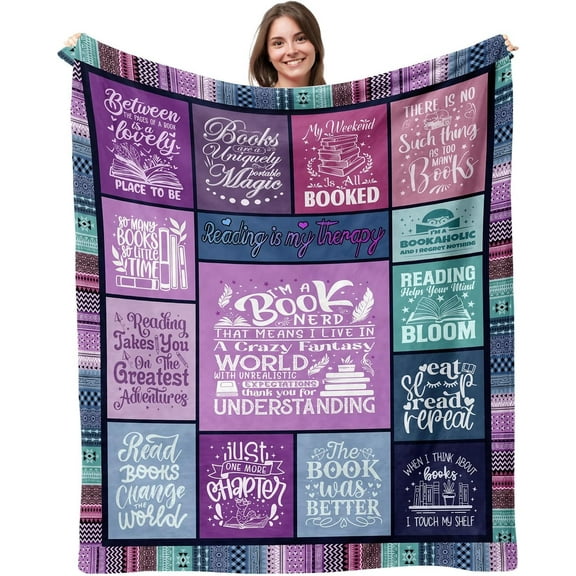 Book Lovers Gifts, Gifts for Book Lovers Women, Gifts for Readers, Literary Gifts Throw Blanket 50"x60", Book Gifts for Bookish Book Club Bookworm/Reading Gifts for Women