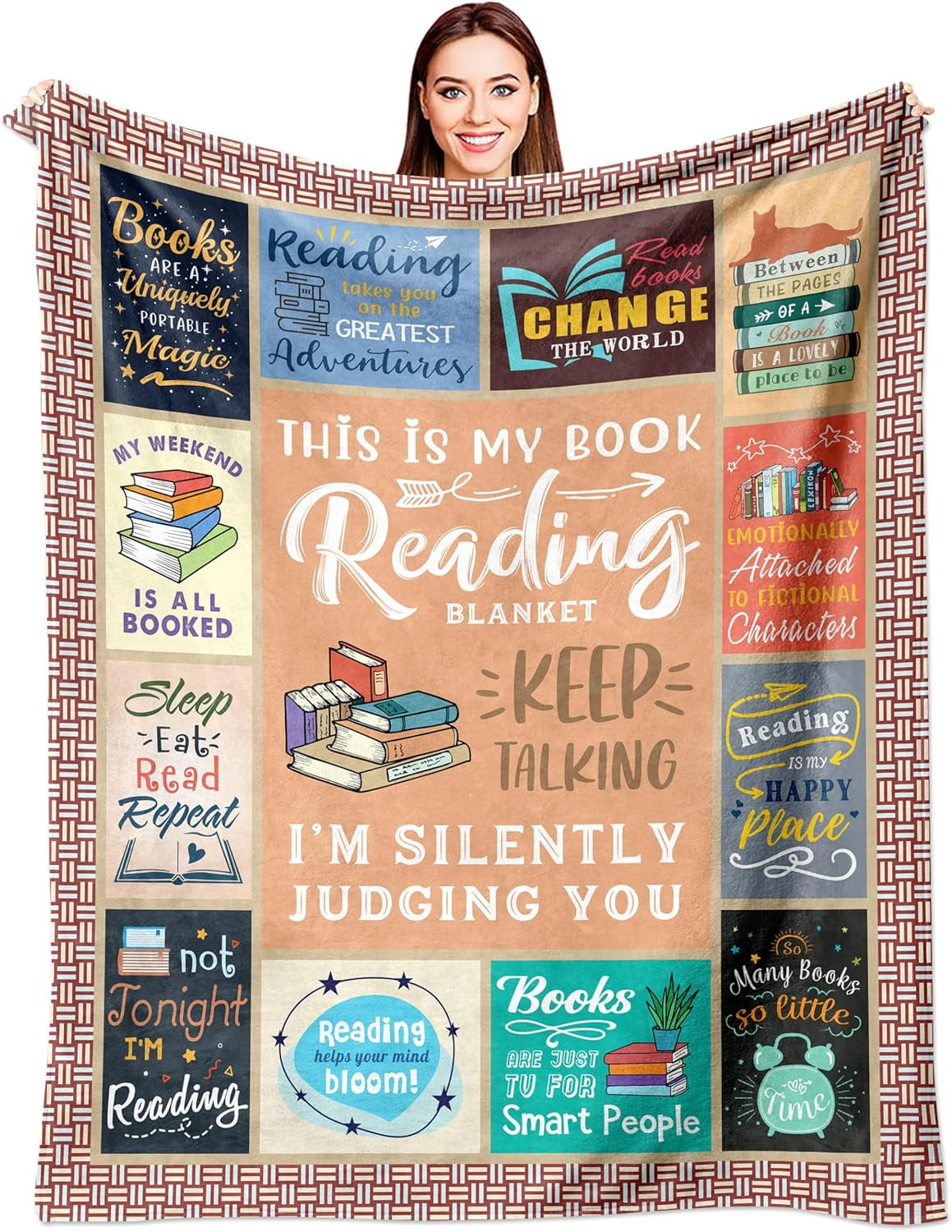 Book Lovers Gifts, Gifts for Book Lovers Women, Librarian Gifts, Literary Gifts, Book Accessories for Reading Lover, Gifts for Reader, Book Club/Bookish Gifts Throw