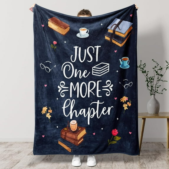Book Lovers Gifts, Gifts for Book Lovers Women Men Throw Blanket, Book Club Gifts for Reading Lover Bookish, Librarian Gifts Throw Blanket 60" x50 (Navy Blue)