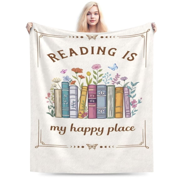 Book Lovers Gifts, Reading Blanket Gifts for Book Lovers, Unique Bookish Presents for Reader Bookworm on Birthday Christmas Soft Flannel Throw Blanket 50x40