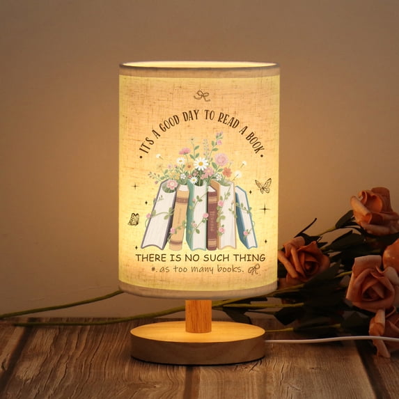 Book Lovers Gifts Table Lamp - Book-Themed USB Adjustable Brightness Lamp, Perfect Bookish Gift for Readers Bookworms Librarians, Christmas Birthday Gifts for Women Book Enthusiasts
