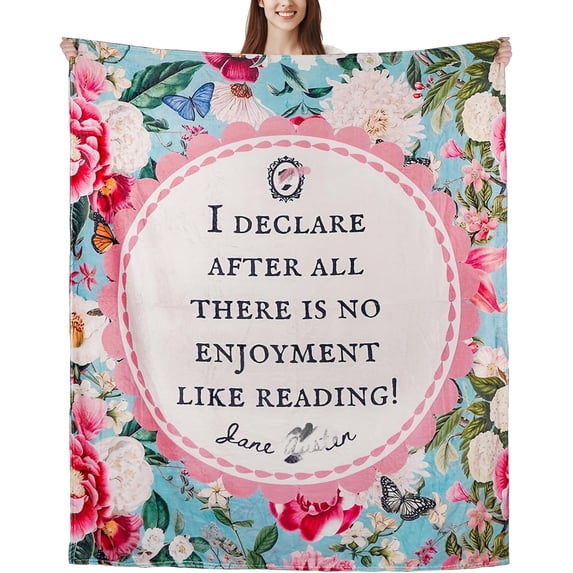 Book Lovers Gifts Throw Blanket, 50"x60" Reading Blanket Gifts for Women Librarian, Book Lovers Idea Gifts for Bookworm, Book Accessories Bookish Gifts for Book Lovers