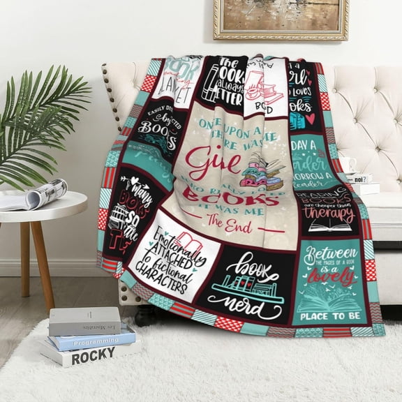 Book Lovers Gifts for Women, Bookish Gifts for Book Lovers Women, Book Lovers Gift Ideas Throw Blanket 60"x50", Reading Gifts for Readers/Librarian/Book Nerd/Bookworm, Book Club Gifts for Women
