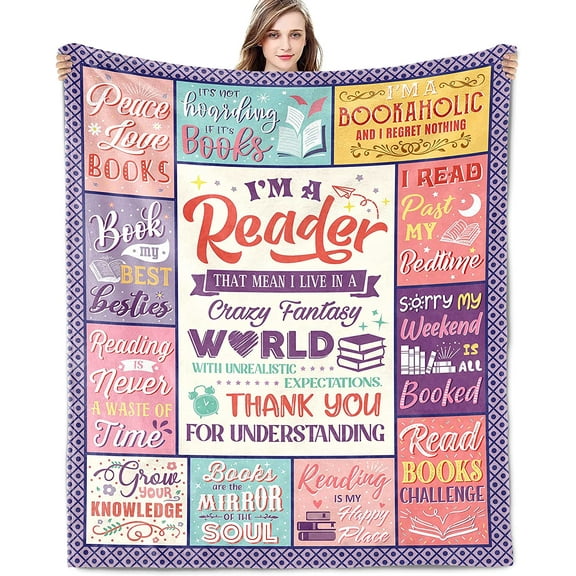Book Lovers Gifts for Women Gifts for Book Lovers Book Accessories for Reading Lovers Gifts for Readers Gifts for People Who Like to Read Bookish Gifts for Mothers Day Throw Blanket 60x50 Inch