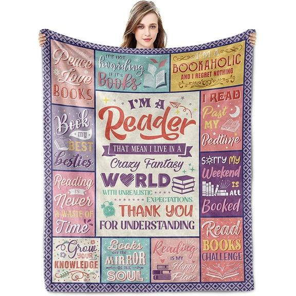 Book Lovers Gifts for Women Gifts for Book Lovers Book Accessories for Reading Lovers Gifts for Readers Gifts for People Who Like to Read Bookish Gifts Throw Blanket 60x50 Inch