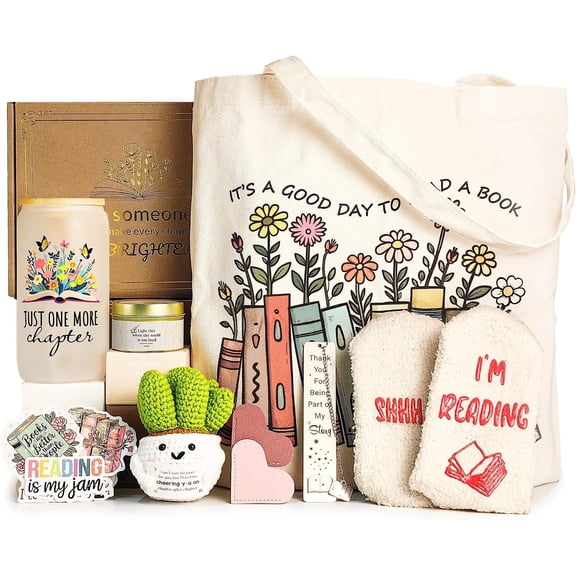 Book Lovers Gifts for Women, Gifts for Book Lovers Women, Bookish  for Readers, Reading Accessories  for Reading Club Present for Christmas Birthday White Elephant  Santa