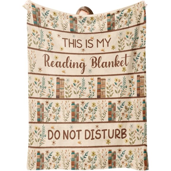 Book Lovers Gifts for Women, Reading Blanket Gifts for Book Lovers, Novelty Bookish Gift for Reader Bookworm on Birthday Christmas Soft Flannel Throw Blanket Decor 60"x 50"