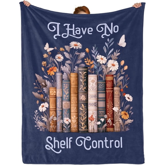 Book Lovers Gifts for Women, Reading Lovers Blanket, Reading Gifts, Bookworm Bookish Books Club Librarian Reading Gift, Reading Accessories for Book Lovers, Soft Bed Couch Decor Throw 50"x60"(Blue)