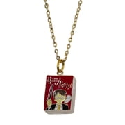Wizard-Themed Enamel Pendant Necklace for Book Lovers