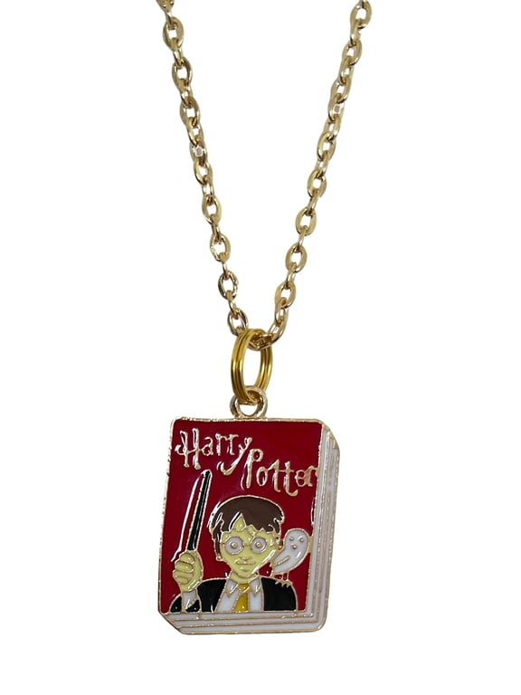 Wizard-Themed Enamel Pendant Necklace for Book Lovers