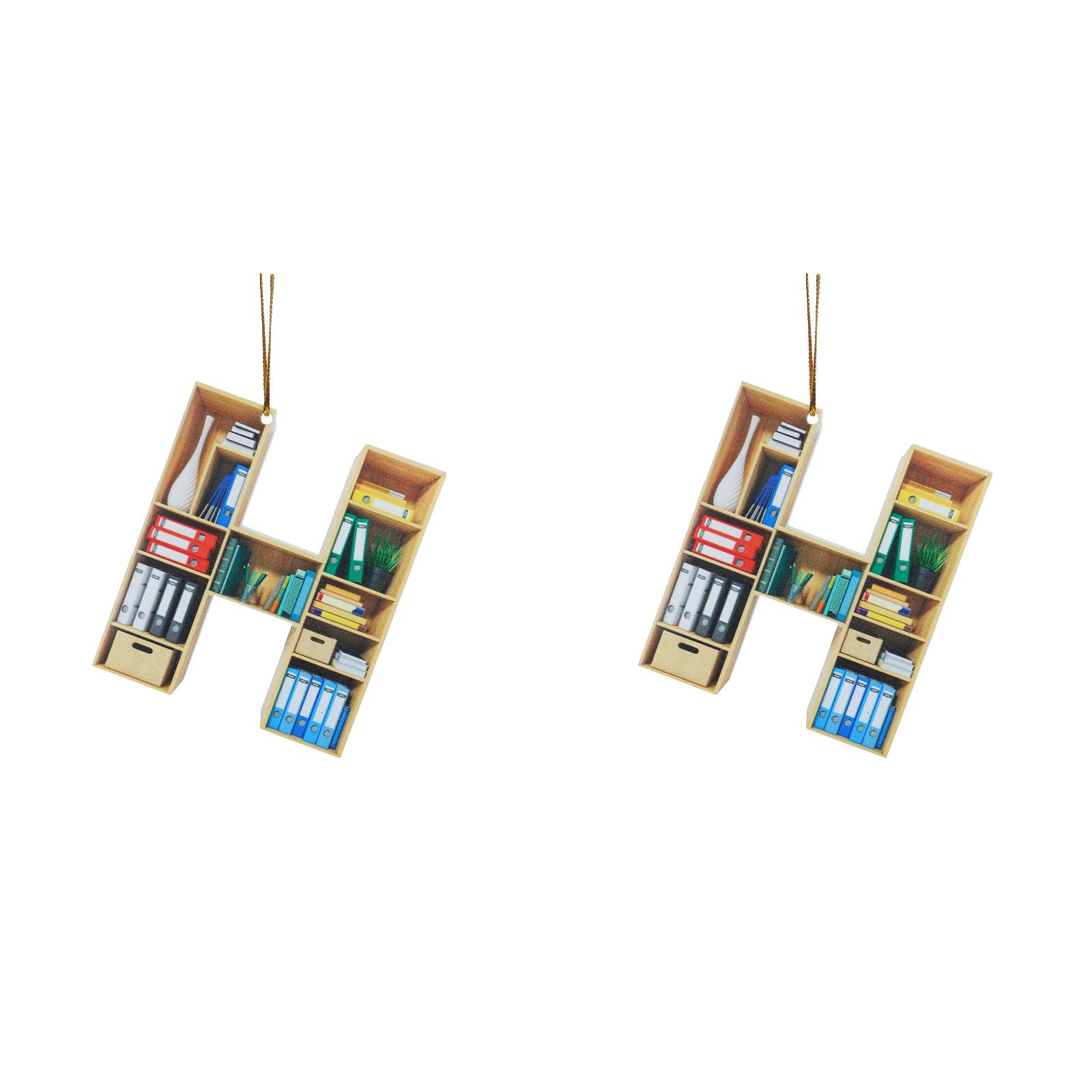 Book Lovers Heart Shaped Bookshelf Pendant Acrylic Ornament Ornament