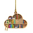 thumbnail image 1 of Book Lovers Heart Shaped Ornament Novel Reading Enthusiast Librarian Appreciation Literary Stacked Pages Pendant Decoration, 1 of 4