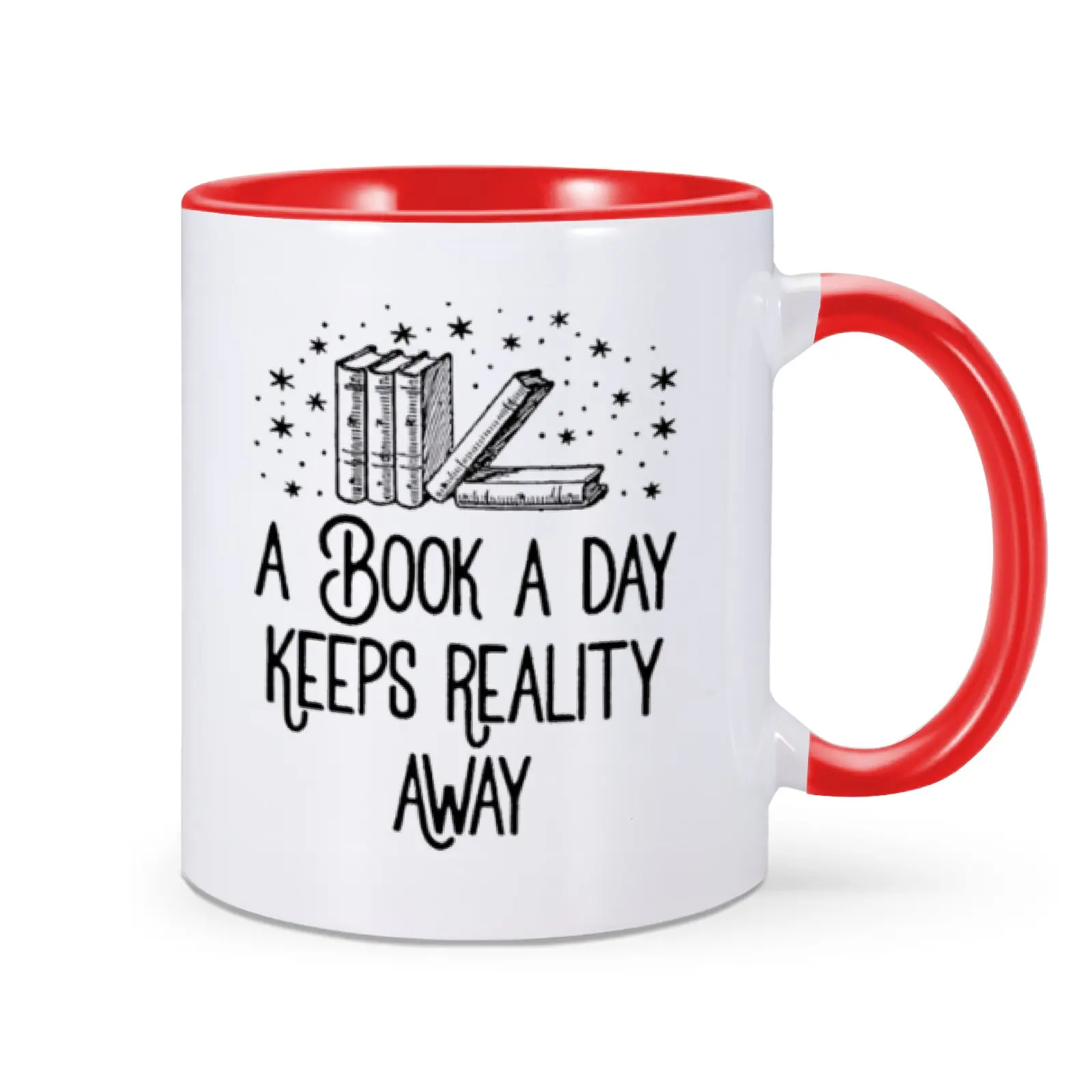 Book Lovers Mug 11 oz Ceramics Coffee Tea Cup A Book A Day Keeps