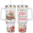 thumbnail image 1 of Book Lovers Tumbler for Book Lovers Gift Ideas -40oz Insulated Tumbler With Handle and Straw (Books 2), 1 of 6