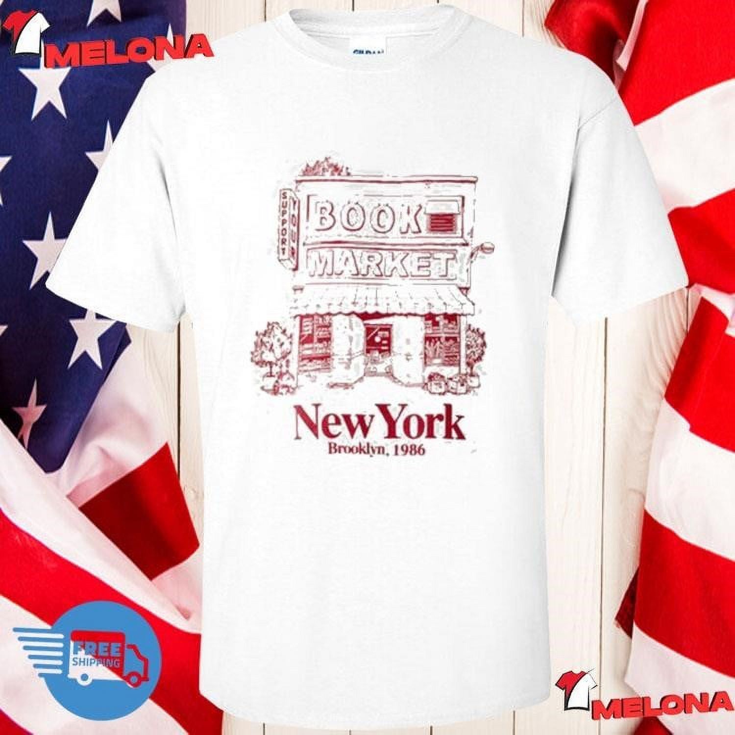 Book Market New York Brooklyn 1986 Tshirt