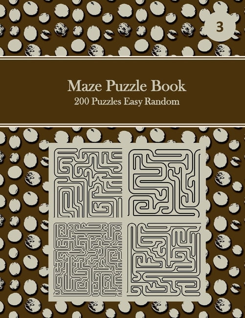 Book Maze Puzzle Book, 200 Puzzles Easy Random, 3 Pocket Sized Book