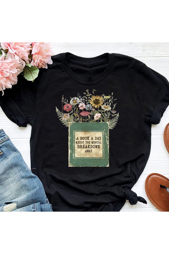 Book Mental Health Shirt, Book A Day Retro Shirt, Read More Book, Bookworm Shirt, Book Flo