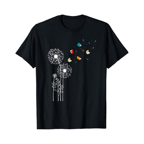 Book Nerd Dandelion Book Reading T-Shirt - Walmart.com