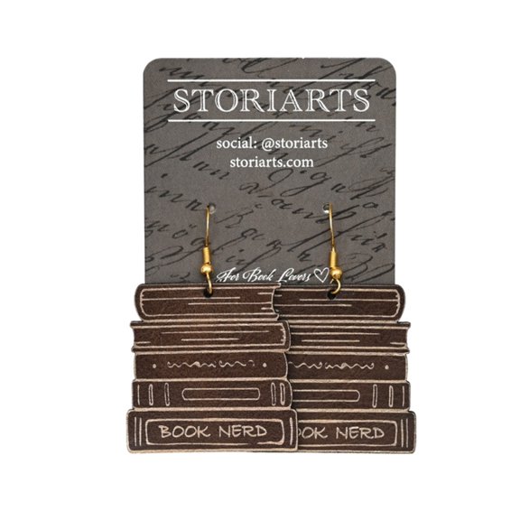 Book Nerd Earrings, (Hardcover)