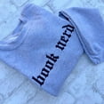 thumbnail image 1 of Book Nerd Embroidered Crewneck Sweatshirt Sweater Vintage Unisex, 1 of 2