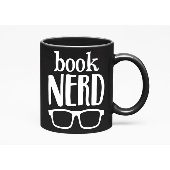 Book Nerd, Freaks', Geek, Genius, Men & Women, Black 11oz Ceramic Mug