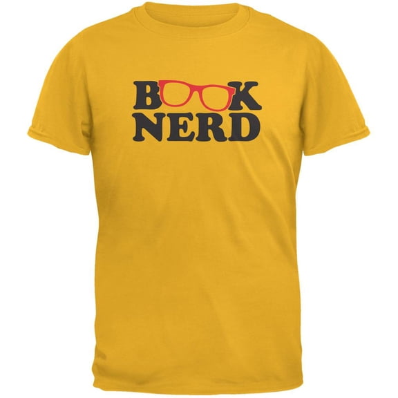 Book Nerd Gold Adult T-Shirt - Large