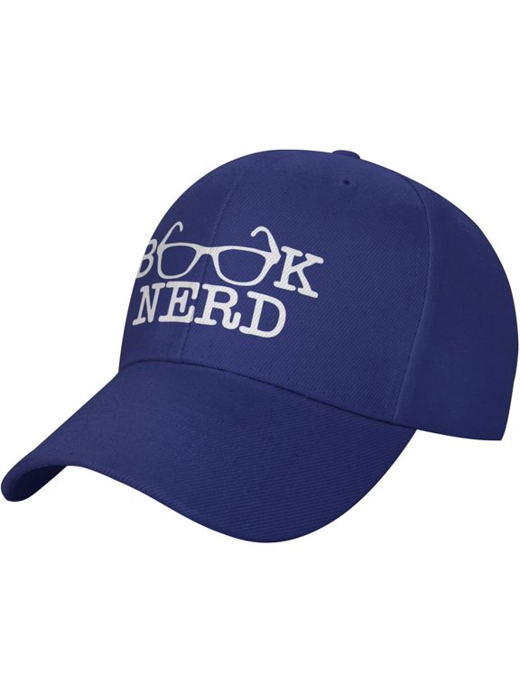 Book Nerd Hats for Men Pre-Curve Brim Visor Classic Baseball Cap Trendy Black Dad Hat Adjustable