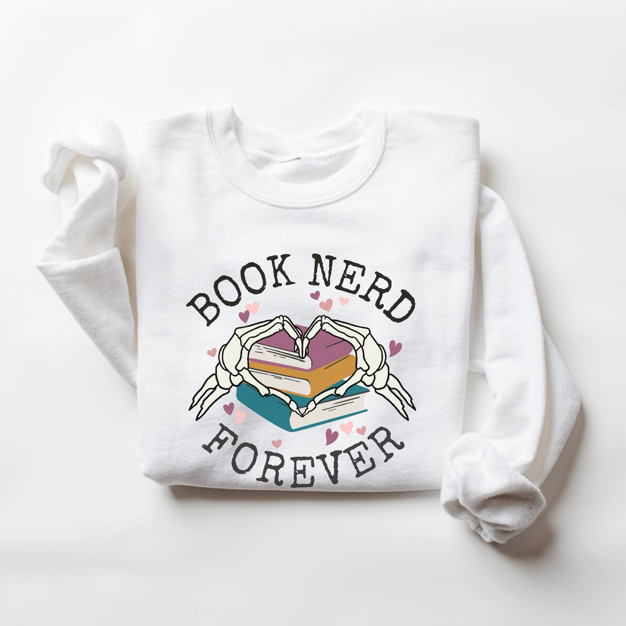 Book Nerd T-Shirt, Bookish Crewneck, Giftful Bookworm, Book Lover ...
