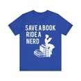 thumbnail image 1 of Book Nerd T-Shirt, Save a book ride a nerd, funny book lover unisex tee, 1 of 4