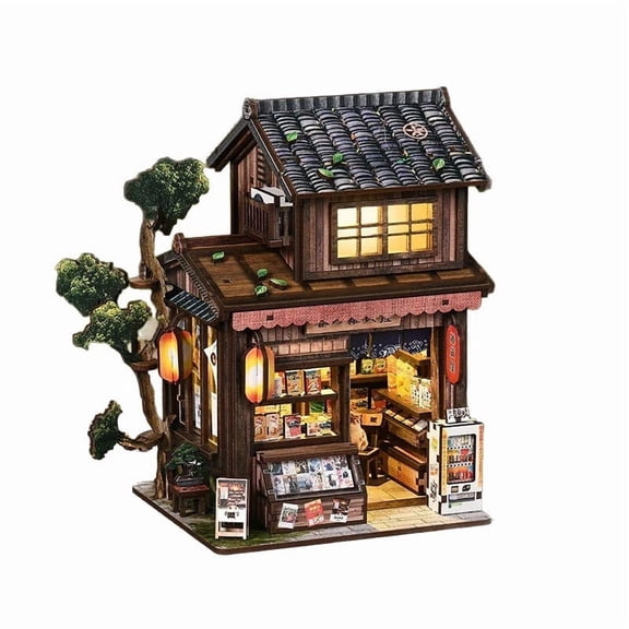 Book Nook Kit, 3D Wooden Puzzles for Adults, DIY Miniature House Kit for Adults, Book Nook Gifts for Family, Friends and Book Lovers, Bookshelf Decor