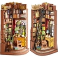 thumbnail image 1 of Book Nook Kit For Adults DIY Miniature Kit With Lights Silent Corner Study Booknook Model Kits For Adults To Build 3D Wooden Puzzle For Desk Library Bookshelf Decoration, 1 of 9
