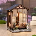 thumbnail image 1 of Book Nook Kit DIY – 3D Wooden Miniature House with LED Light, Bookshelf Decor Insert, Craft Kit for Adults & Teens, Japanese Courtyard, 1 of 10