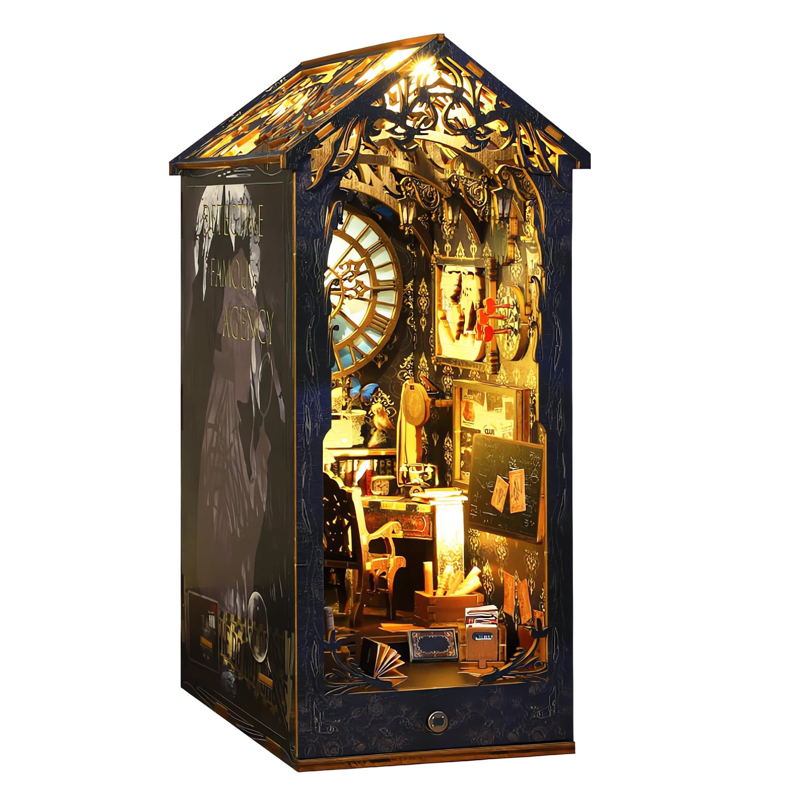 DIY Book Nook Kit - 3D Wooden Miniature Bookshelf Insert, Craft Puzzle & Bookend Decor