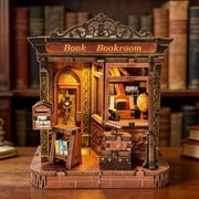 Book Nook Kit - DIY Miniature House Library for Adults and Teens, Booknook Tiny House Bookshelf Decor 3D Wooden Puzzle, Gifts for Family, Friends