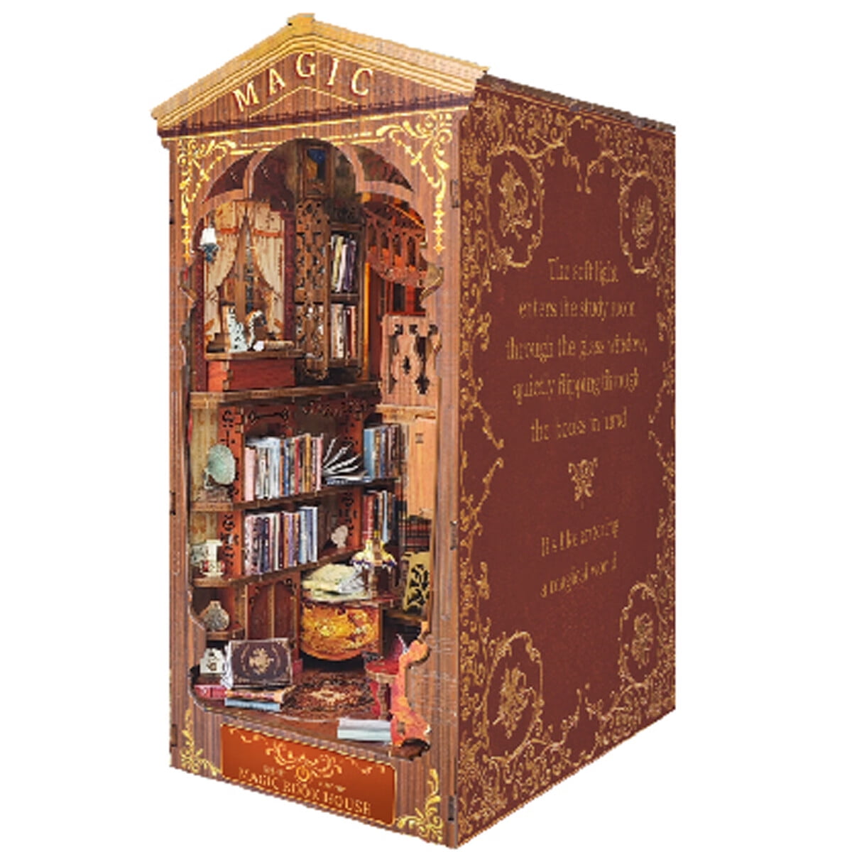 Luejnbogty DIY Book Nook Kit, Fantasy 3D Wooden Bookend for Bookshelf  Decor, with Light Model Kits for Adults : : Home & Kitchen