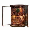 thumbnail image 1 of Book Nook Kits,Book Nook Kit Model Kits Craft Kits,Fantasy 3D Puzzle,Adults DIY Miniature Doll House Kit for Bookshelf Booknook,Tiny House with Sensor Led Light 6*5*8'', 1 of 7