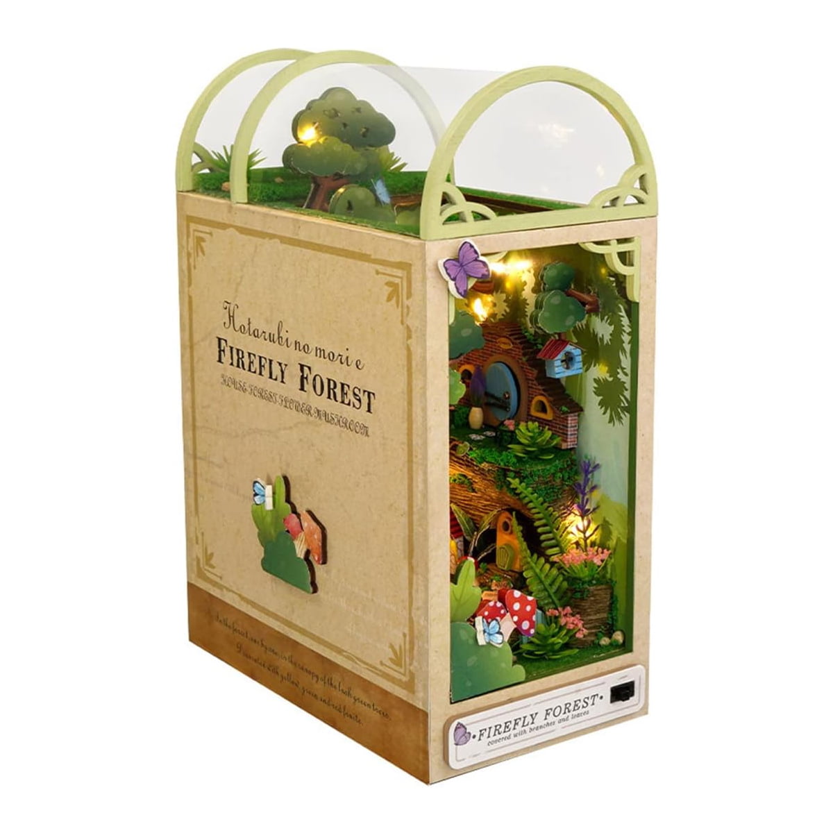 Book Nook Miniature Kit DIY Wooden Dollhouse Book Nooks for Bookshelf Decor Bookends Crafts for Adults