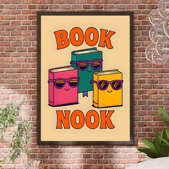 Book Nook Poster Cozy Reading Wall Art, Literary Decor Book Lovers & English Teachers, Library Print, Readers and Teachers, Unframed Paper Poster 8x10in
