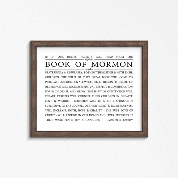 Book Of Mormon Quote Files Scripture Relief Society Family Proclamation Living Christ Poster, Christian Home And Prayer Room Decor