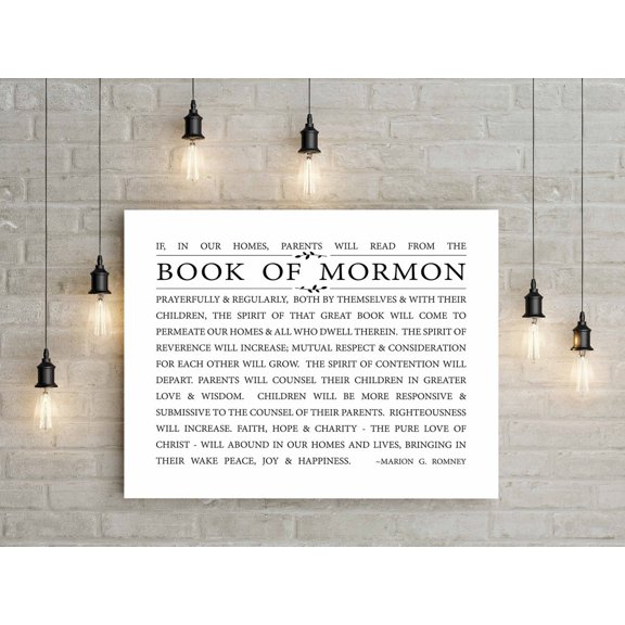 Book Of Mormon Quote Wall Art Print With Scripture Christian Decor