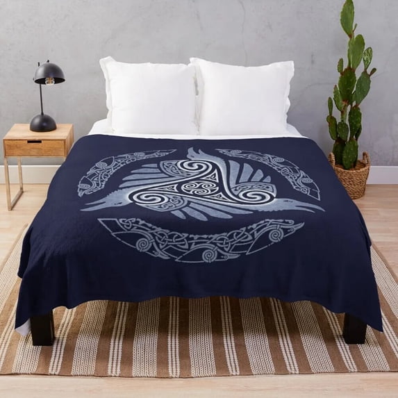 Book Of Shadows - Charmed Triquetra Design Throw Blanket Flannel Blanket Lightweight Cozy Bed Soft Couch Sofa for All Season