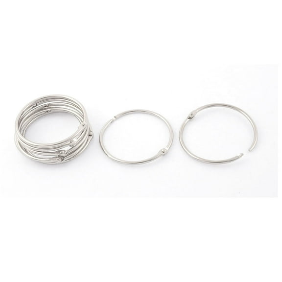 Book Office Metal Loose Leaf Binder Hinge Snap Ring Keyring 50mm Inner Dia 8pcs